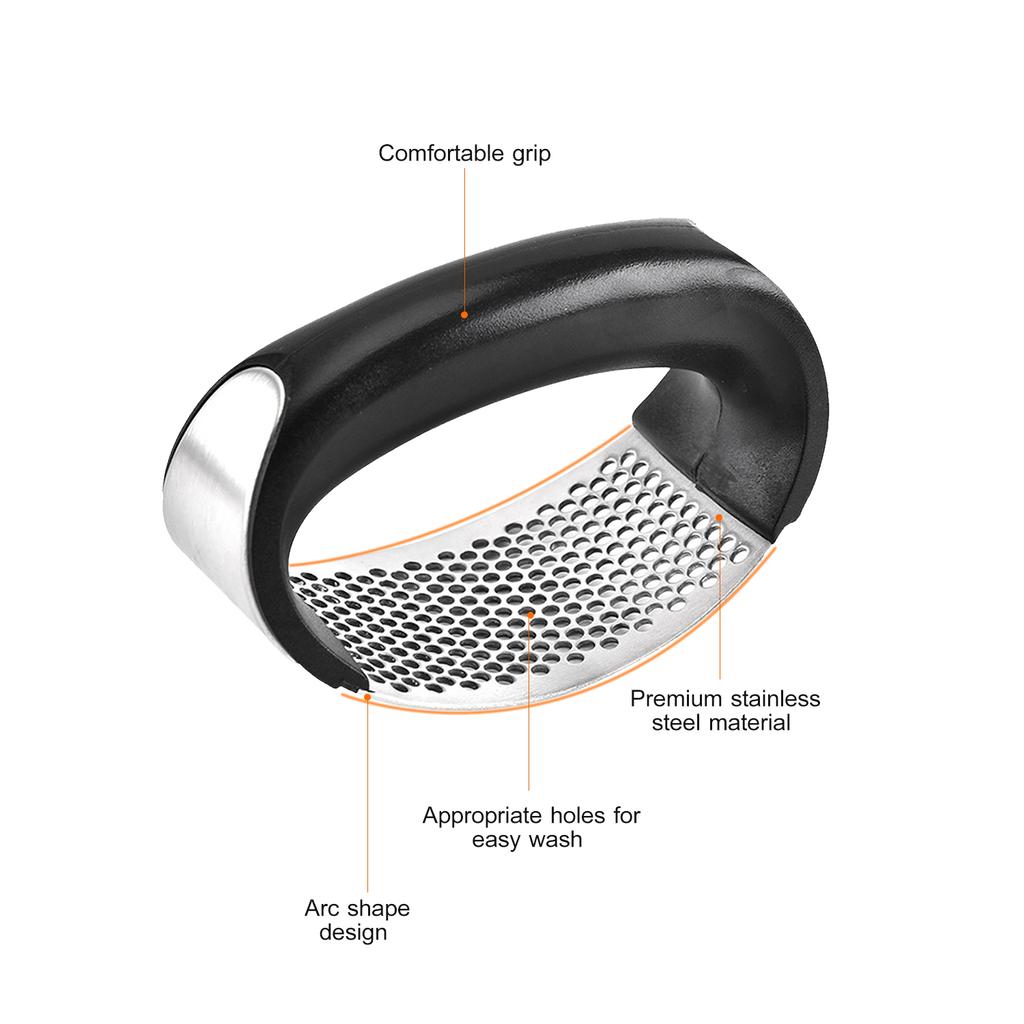 Stainless Steel Garlic Press Rocker Mincer Crusher Roller Squeezer Garlic Pressing Crushing