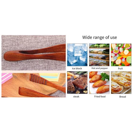 Деревянные кухонные щипцы с длинной ручкой для барбекю, гриля, сервировки салата, эбеновое дерево