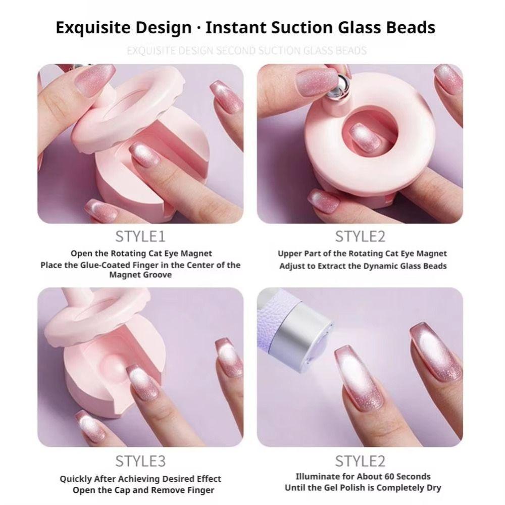 360° Rotating Rotating Cat Eye Magnet Multi Facet Cat Eye Nail Manicure Tool Home Use