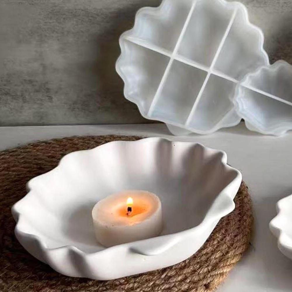 1 шт. Форма ракушки Банка для свечей Силиконовая форма Креативная тарелка для хранения ювелирных изделий Фруктовая чаша Силиконовая форма Сделай сам Гипс Смола Бетон