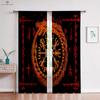 Шторы в темном стиле с узором «Руны» в стиле ретро, принт «Щит викингов», для детской комнаты, гостиной, украшения кухни, 2 шт.