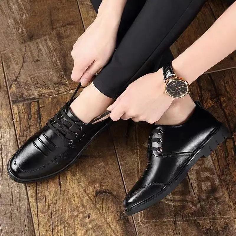 Men's Casual Leather Shoes Business Formal Wedding Shoes Soft Surface Falt Shoes Driving Shoes Non-slip Breathable Winter