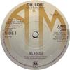 7-дюймовая пластинка ALESSI Oh Lori AMS7289 AM 1977 UK Rock Б/у