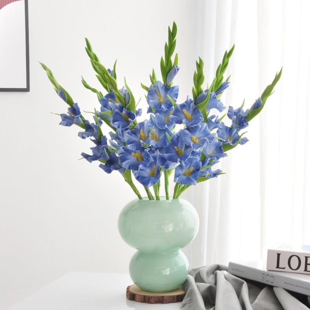 PU Material Artificial Gladiolus Branches Purple Gladiolus Bouquet Art PU Fake Flowers  DIY Crafts