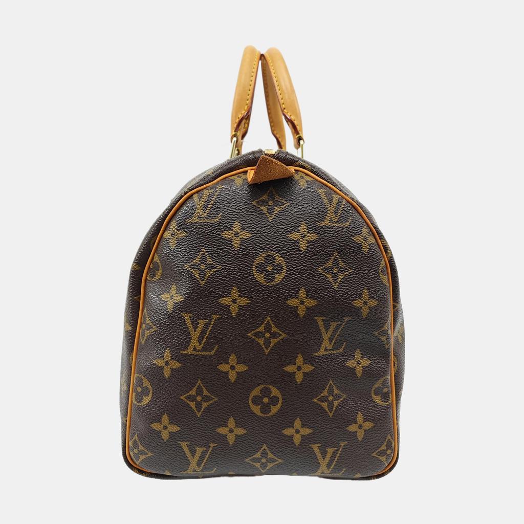 [Pre-Owned] Speedy 30 Elegant Compact Fashionable Commuter Classic Monogram Coated Canvas With Leather Trim Pillow Bag - Good #1AWJA1L