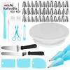 52PCS Cake Decorating Supplies Tips Kits Stainless Steel Baking Supplies Icing Tips with Pastry Bags
