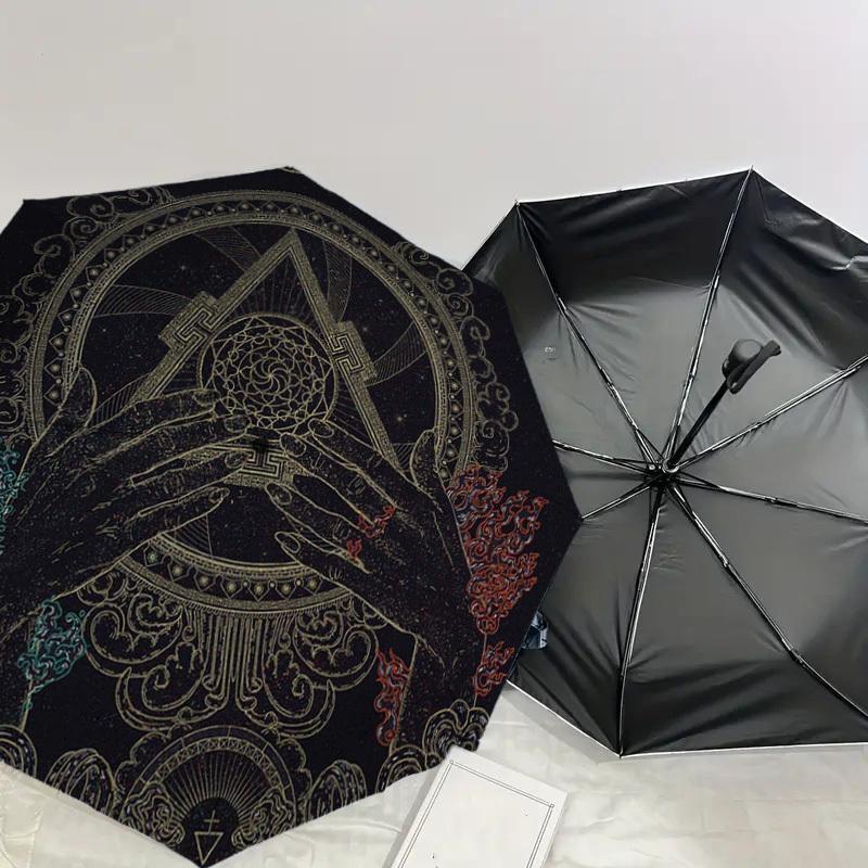 1pc Ethereal Symbols of Power Umbrella with Plastic Handle,Suitable for All Seasons Home Travel Outdoor UmbrellaDD050