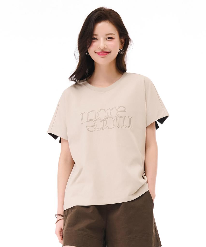 CHASECULT Women'S Dolman Sleeve Color Block Short Sleeve T-Shirt - Beige