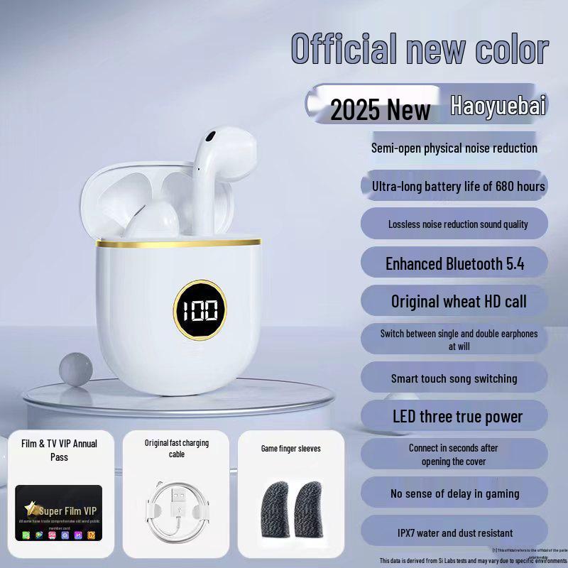 2025 Noise-Cancelling In-Ear Wireless Bluetooth Headphones with Long Battery Life