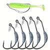 Mixed 5Styles Black Nickeled Crank Hook Soft Lure Bass Fly Fishing Hook 2g 3g 4g 5g 7g With Lead And Barb Pike Fishing Swimbait Offset Hooks