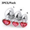 3PCS S/M/L Metal Anal Plug Butt Plug Sex Toy Butt Toy for Women Men Couples Adult Game Masturbator Anal Diamond Sex Shop 18+