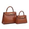 New Genuine Leather Women's Bag Shiny Lacquer BOX Plain Bag Retro Simple Single Shoulder Handbag