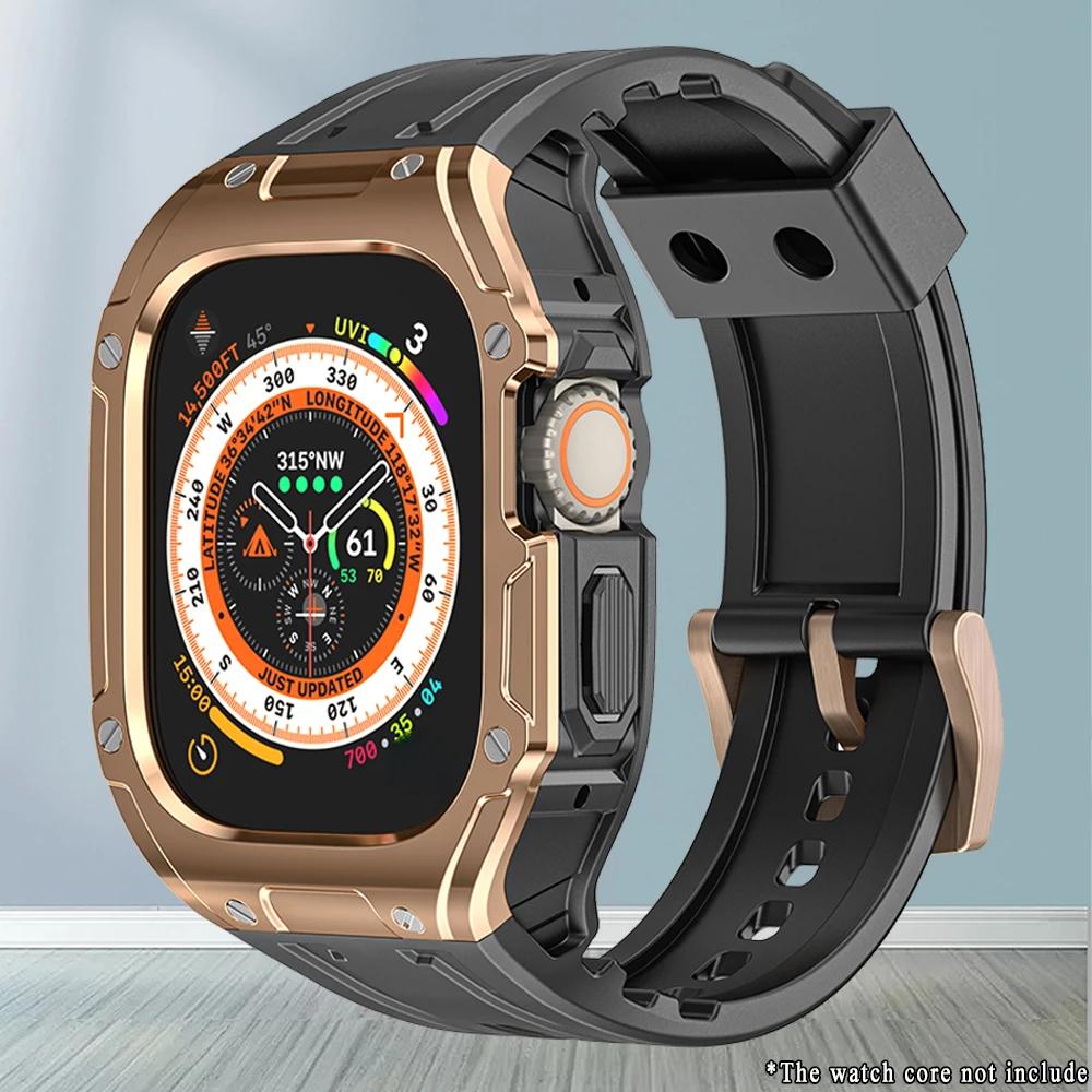 Чехол+Ремешок для Apple Watch Band Ultra 2 49 мм Комплект для модификации Чехол из ТПУ Спортивный резиновый ремешок для Iwatch Series Ultra 49 мм Браслет