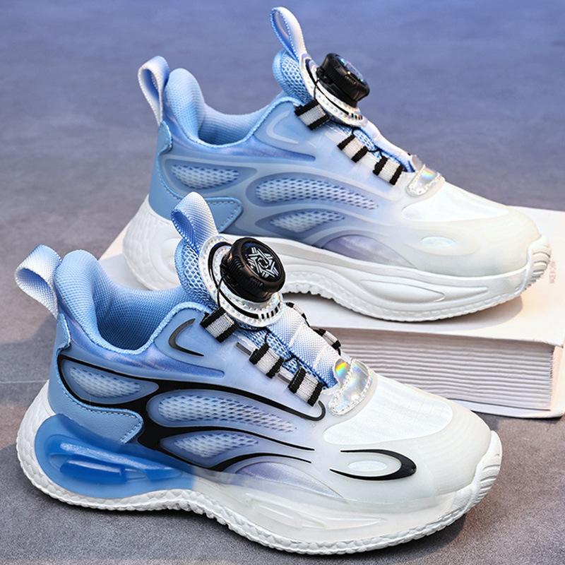 Обувь для мальчиков новая сетчатая дышащая детская спортивная обувь для мальчиков среднего и старшего возраста обувь для бега с вращающейся застежкой