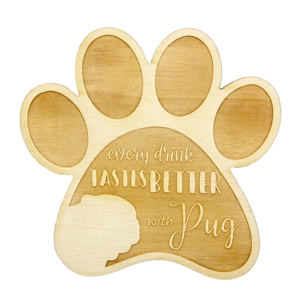 Pug – Mug coaster, engraved coaster with dog | Art-Dog