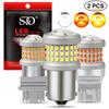 2Pcs P21W Led 1156 T20 W21/5W 7443 P21/5W T25 2000LM Car Bulbs 7440 BA15S BAY15D BAU15S PY21W Auto DRL Light 1157 3157 Reverse Turn Signal Brake Lamp