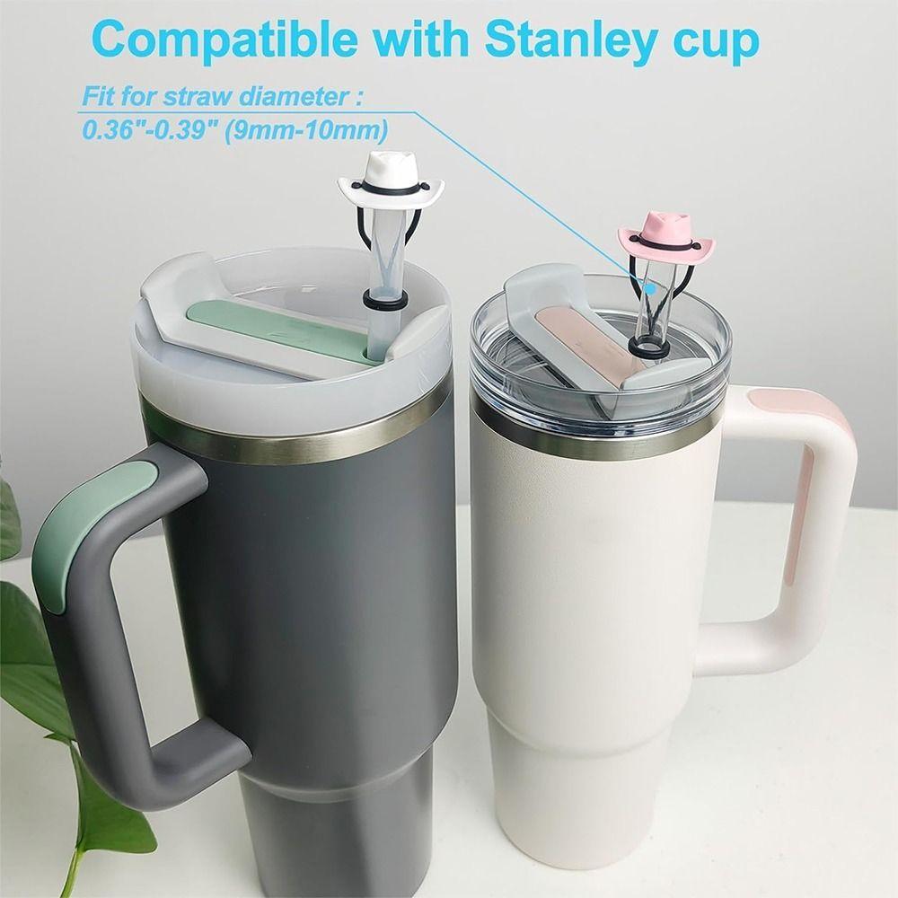 1/4Pcs Reusable Silicone Cowboy Hat Straw Covers Dust-Proof Straw Caps for Stanley Cup 30 40 Oz Bar