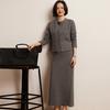 Autumn/Winter 2025 Cashmere Knit Women's Set: Loose Cardigan & Long Sleeve Top with Midi Skirt