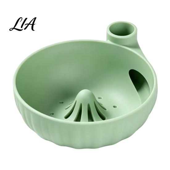 Wash And Drain Gadget Self-Spinning Berry Swirl Bowl, Food-Grade Silicone Vortex Fruit Colander with Built-in Food Grade Bowl for Cleaning Grapes