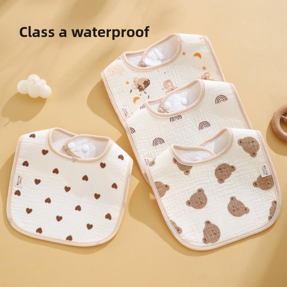 Cartoon Print Baby Bibs Cotton Newborn Saliva Towel New Burp Cloths