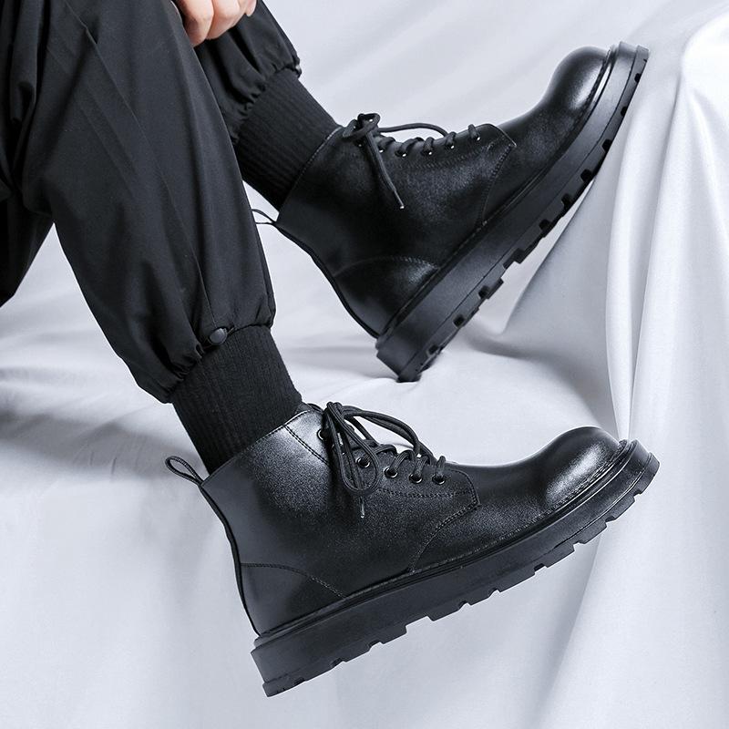 Ботинки Мартин мужские в британском стиле новые универсальные кожаные ботинки на высокой платформе средней высоты, рабочие ботинки 22726-R