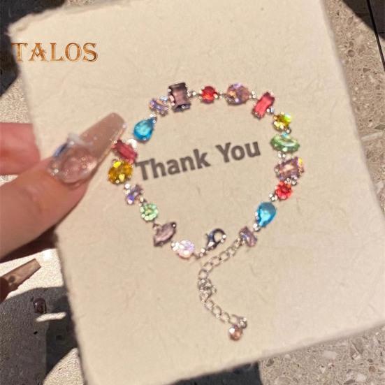 Женский браслет, ожерелье, разноцветный, конфетного цвета, кубический цирконий, регулируемая длина, женские украшения, подарок на День матери, праздники, свадьбы