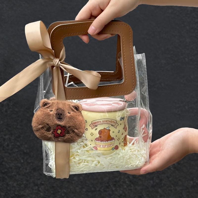 Подарок на день рождения для девушек Капибара милая капибара чашка для девушек керамическая кружка с крышкой подарочная коробка