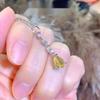 Корейское ожерелье с желтым бриллиантом в форме капли воды - Высококачественное, холодная эстетика, для женщин