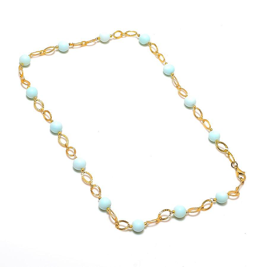 Republic Larimar Gemstone Handmade 925 Sterling Silver Jewelry Necklace 20" GK-7599