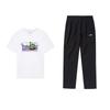 Футболка с коротким рукавом серии Li Ning Sports Lifestyle, быстросохнущие длинные брюки, повседневный спортивный костюм, унисекс комплекты AHSUB33-2+AYKU703-1