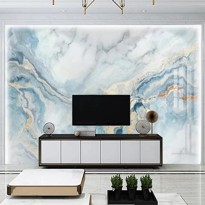 Photo Wallpaper 3d Blue Marble Luxury Murals Home Decor Living Room Tv Sofa Bedroom 3d Marble Wallpaper