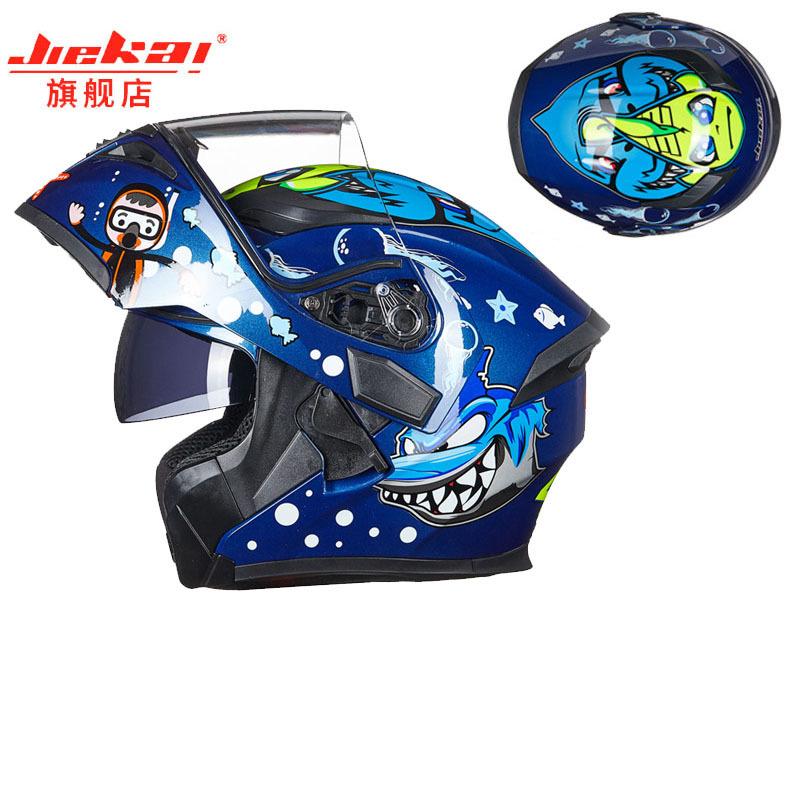 JIEKAI шлем для мужчин мотоциклетный шлем с открытым лицом для женщин двойные линзы противотуманные персонализированные крутые с Bluetooth всесезонные