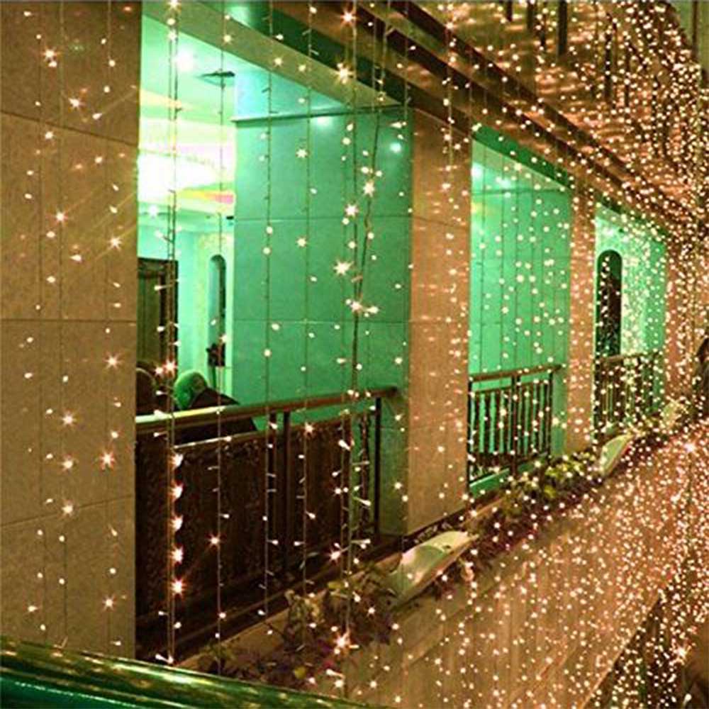 3x3m LED Icicle Curtain String Lights Indoor Outdoor Christmas Wedding Halloween Party Decoration Garland Lamp