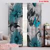 2 шт., 2D печать на плоской ткани для штор, Бабочка, Цветение, Универсальный полиэстер (без удилища) Внутренние украшения для сезонного домашнего декора