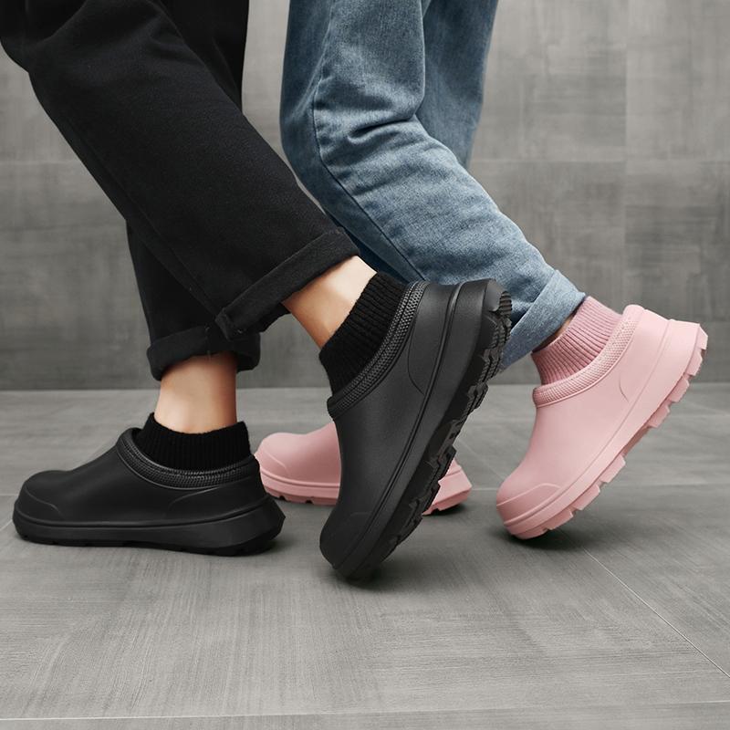 Осень и Зима Пара Водонепроницаемые Плюшевые Теплые Хлопковые Ботинки Уличная Платформа Противоскользящие Повседневные Модные Базовые Универсальные