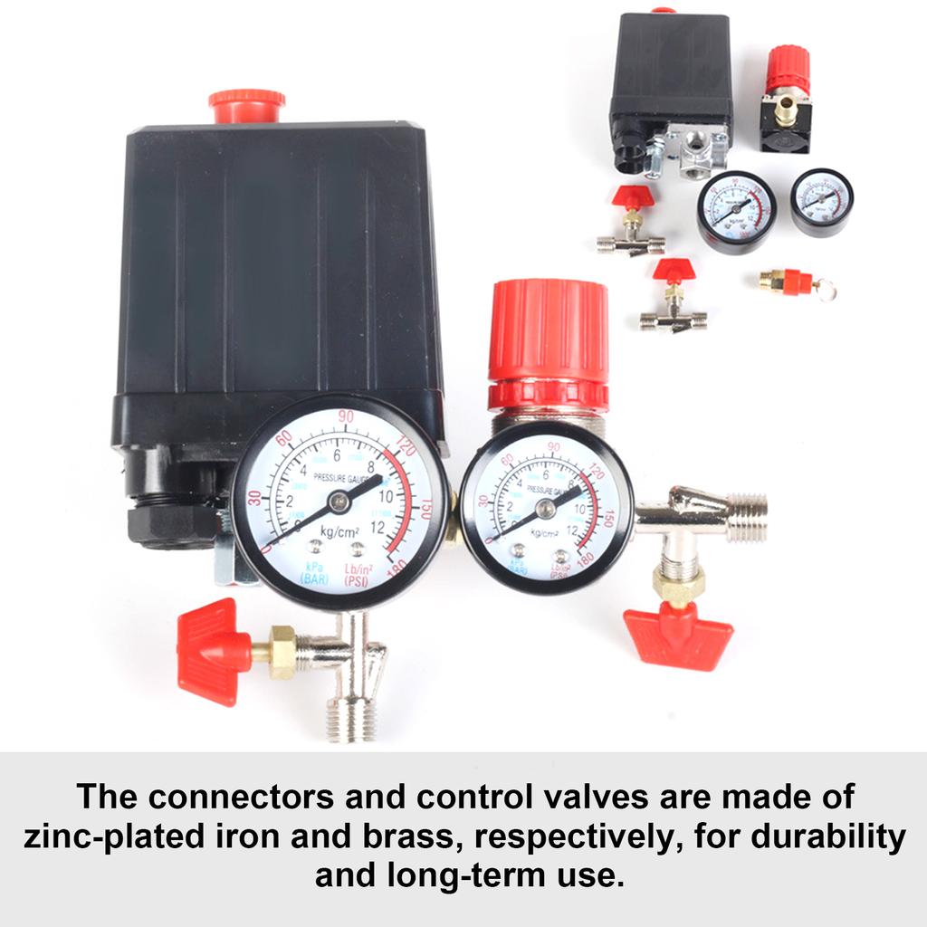 Air Compressor Pressure Switches Control Valves Air Pressure Regulator 90-120PSI / Safety Pressure Relief Valves