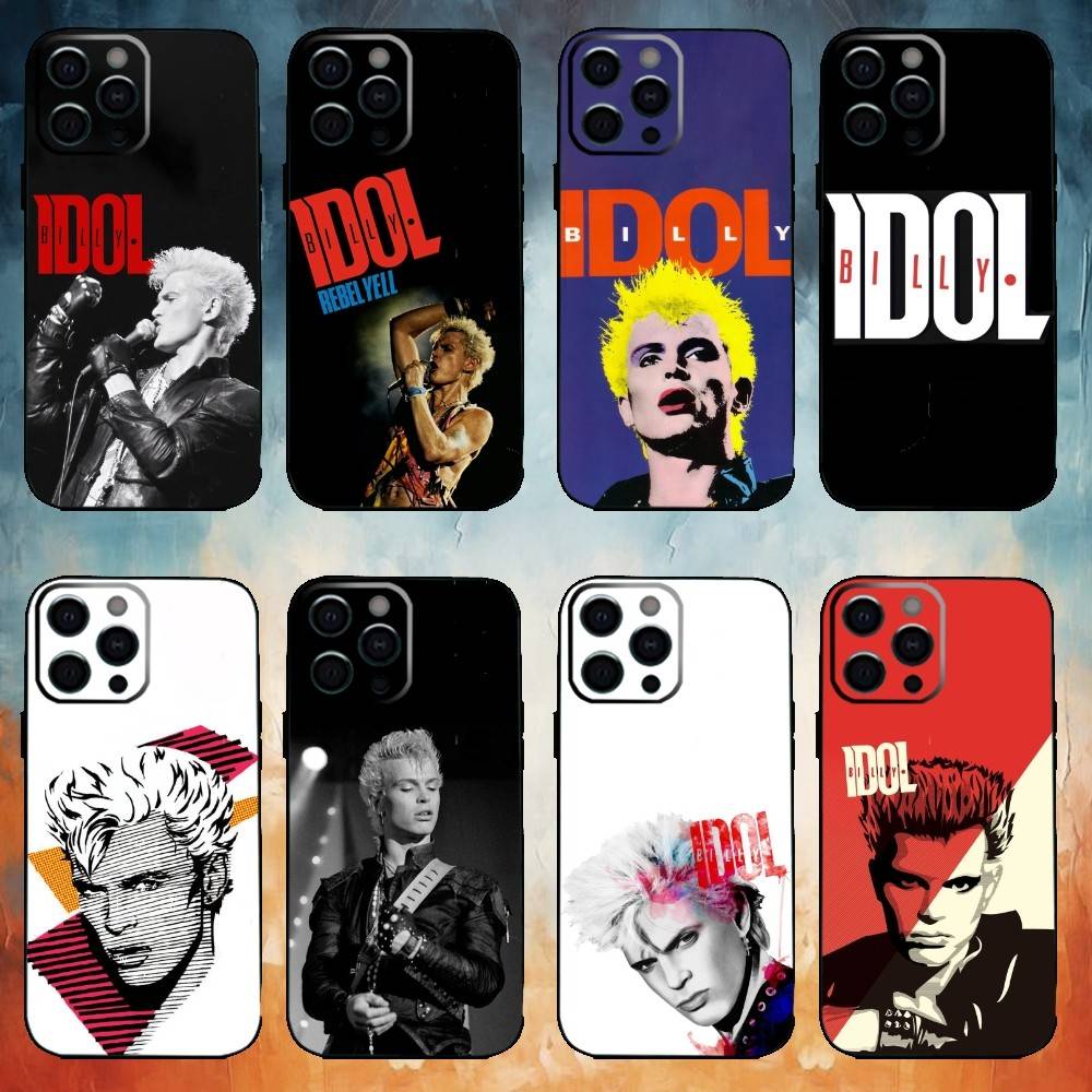 Чехол для телефона Singer B-Billy Idol для iPhone 17,16,15,14,13,12,11 Plus,Pro Max, Мягкий силиконовый черный чехол