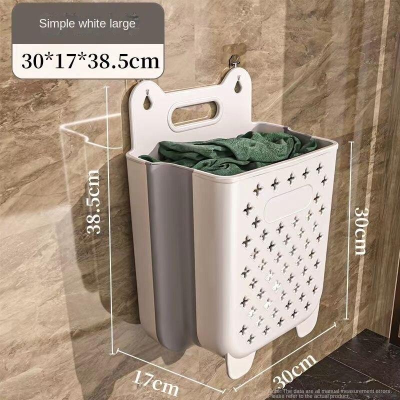 Корзину для грязной одежды можно сложить и повесить на стену без пробивания домашней ванной, нижнего белья, корзина для белья