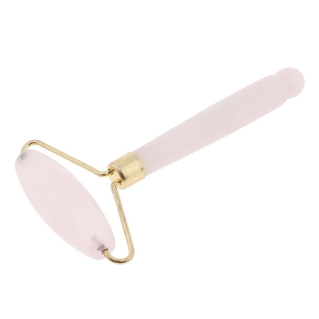 Natural Jade Facial Roller Wheel Massager Relax Beauty Massage Tool Pink