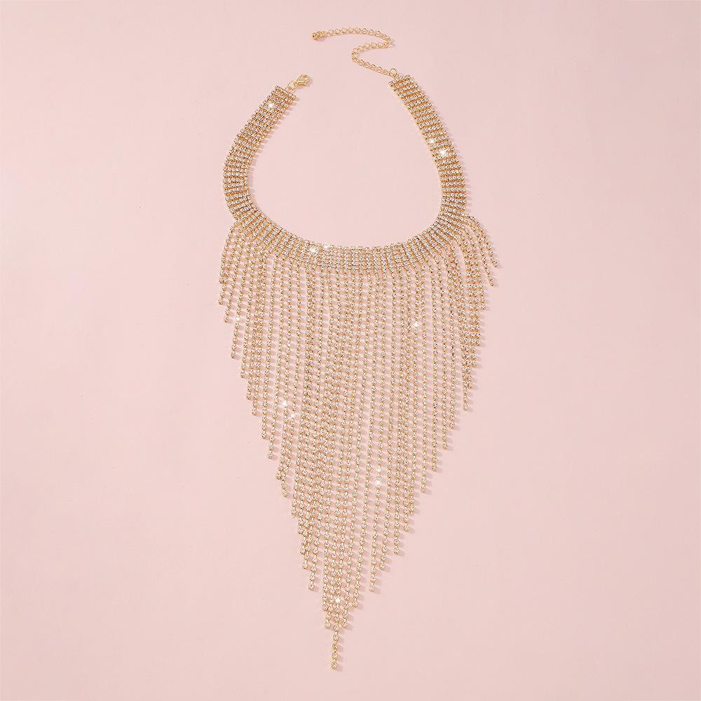 BLINGBAY женское ожерелье с подвеской с кисточками и стразами, светлое роскошное ожерелье для ночного клуба, цепочка с когтями ветра, ожерелье в стиле ретро, ​​ювелирные изделия для девочек, подарок