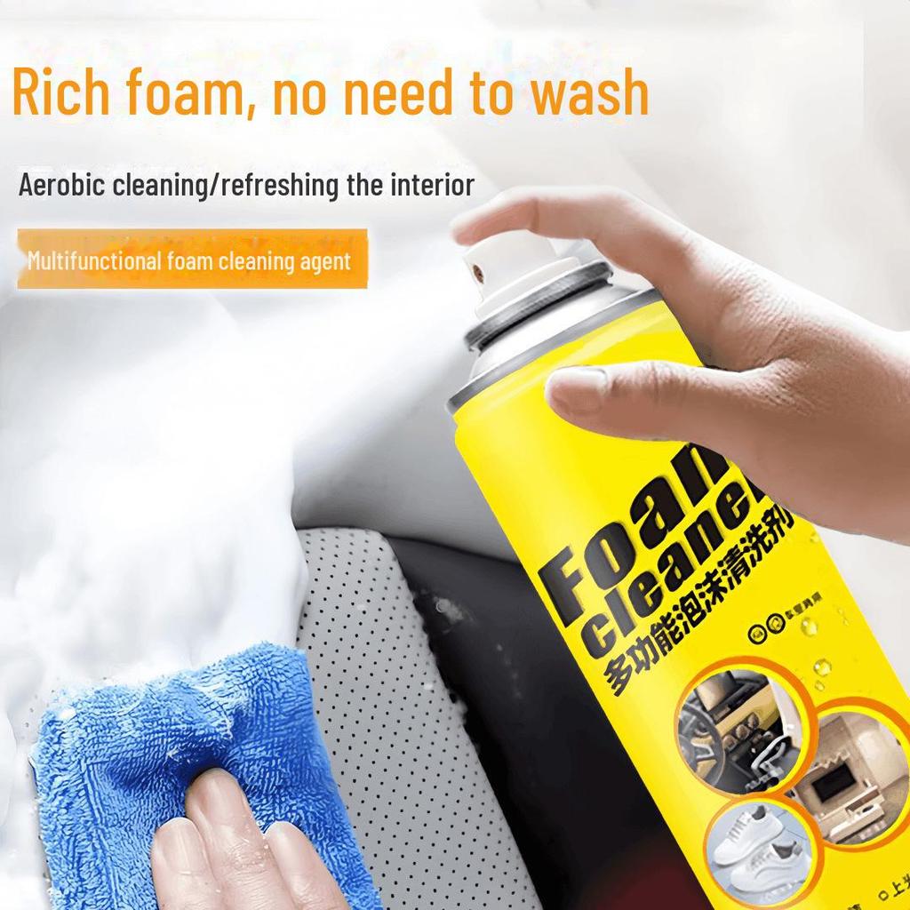 Foam Cleaning Agent: Multifunctional for Car Interior, Seats/Sofas, Strong Oil Stain Remover.