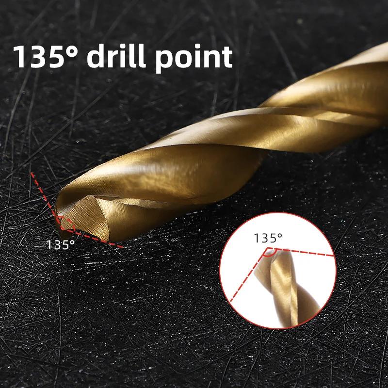 High-Speed Steel Drill Kit 13 Piece Set, Impact Quick Change Drill Kit For Cast Iron Hardening Metal Wood And Plastic