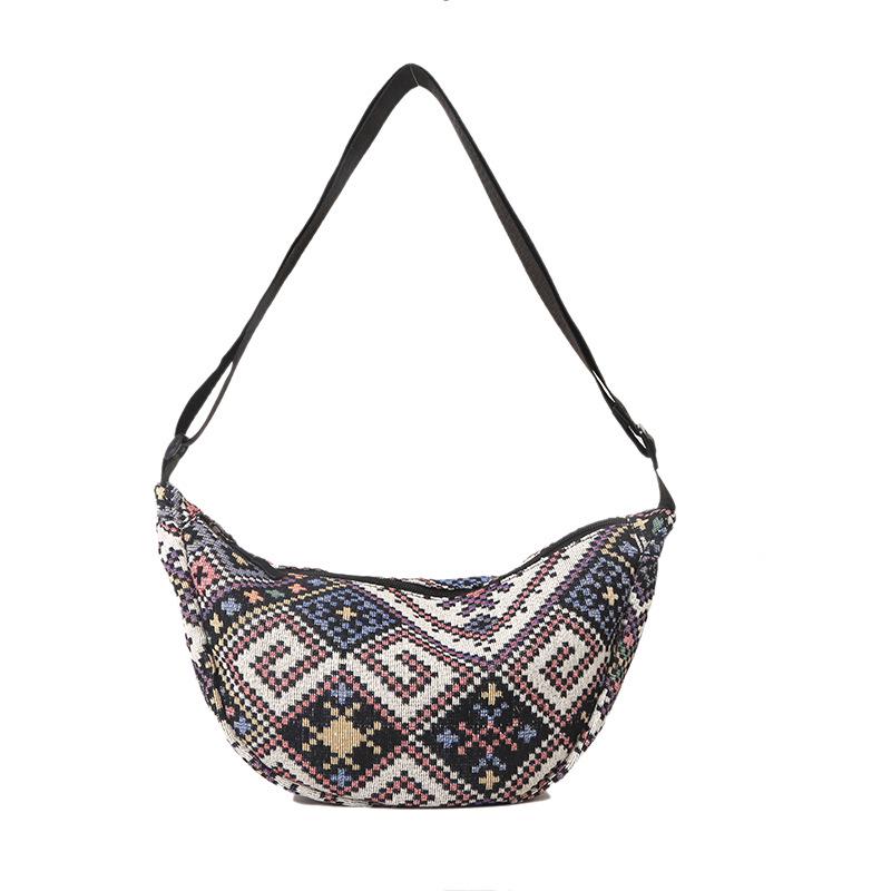 2023 Женская этническая шерстяная ретро сумка-пельмень через плечо - Универсальная и модная