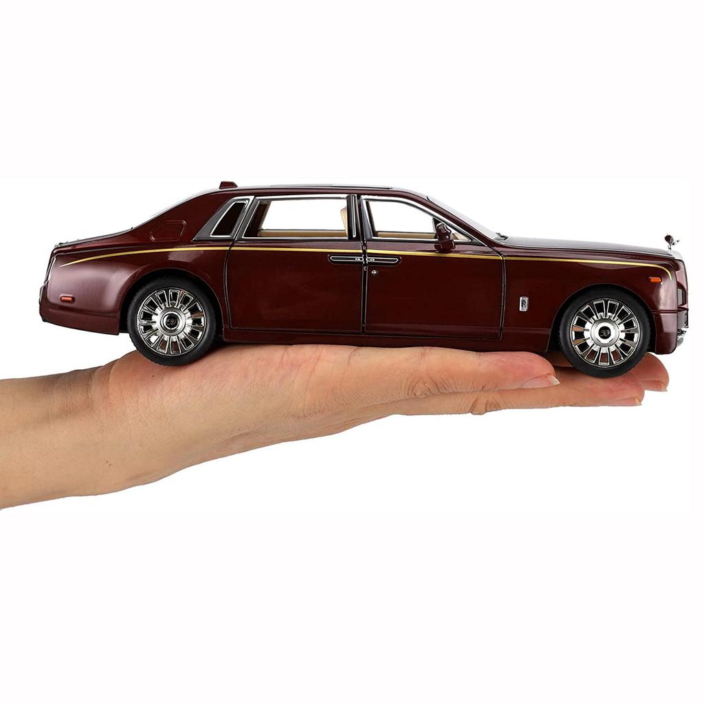 Игрушечный автомобиль Rolls-Royce Phantom 1/24, литая металлическая модель автомобиля для детей 3, 4, 5, 6, 7 лет, со звуковой подсветкой, классический дизайн двери автомобиля, логотип автомобиля можно сложить