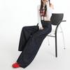 Retro scimitar jeans women's autumn new small high-waisted loose hip-covering sickle wide-leg pants
