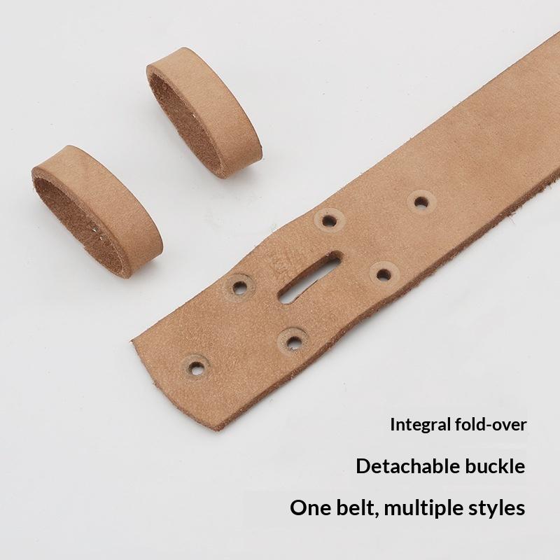 Leather Belt Men's Pure Cowhide Leather Casual Belt Top Cowhide Belt