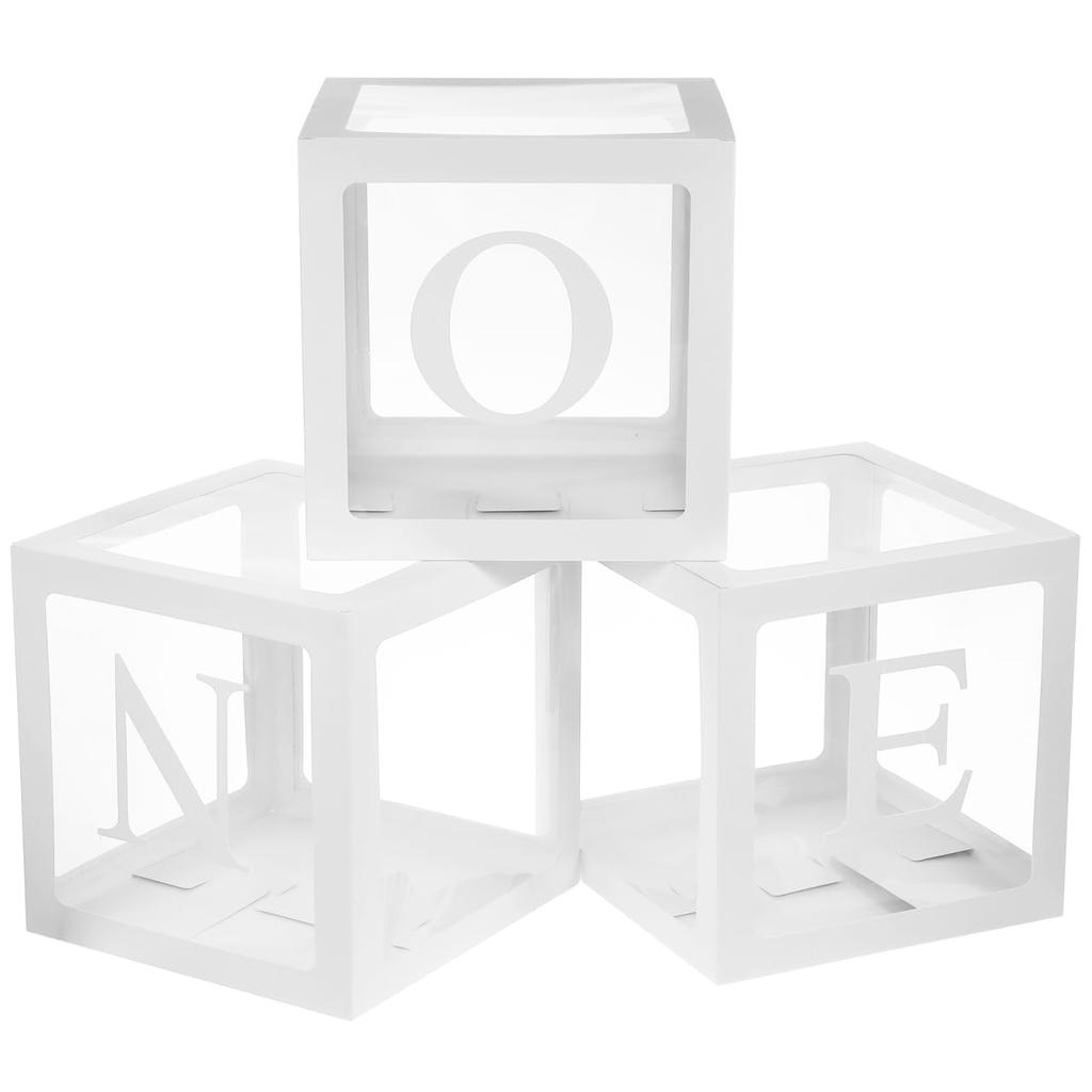 VICASKY Balloon Box Birthday Letter Set Transparent One Balloon Box 1st Year Old Decoration Alphabet Balloon Party Decoration Birthday Reception