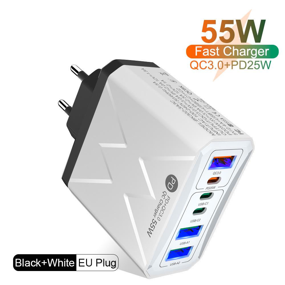 65-ваттное PD-зарядное устройство с QC3.0 для быстрой зарядки телефона и планшета - Стандарт ЕС