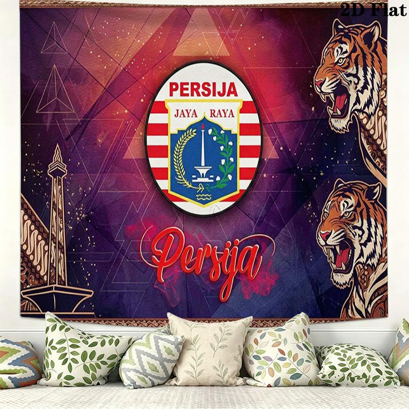 PERSIJA JAKARTA Wall Tapestry Aesthetic Wall Hanging Printed Fabric Blanket Decorative Tapestries for Bedroom Living Room Home Decor
