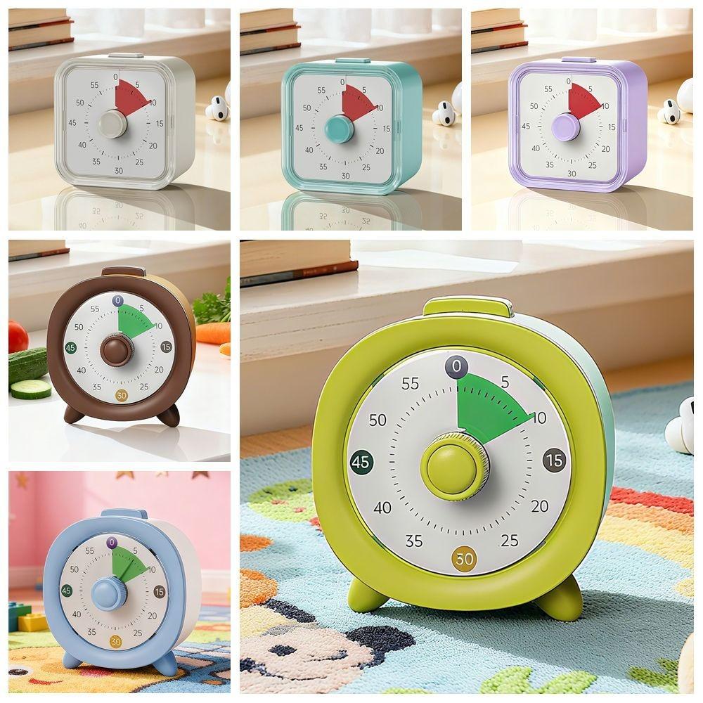 Ultra Silent Visual Timer Round/Square Kitchen Timer Countdown Alarm Clock  Kids Children Reminder